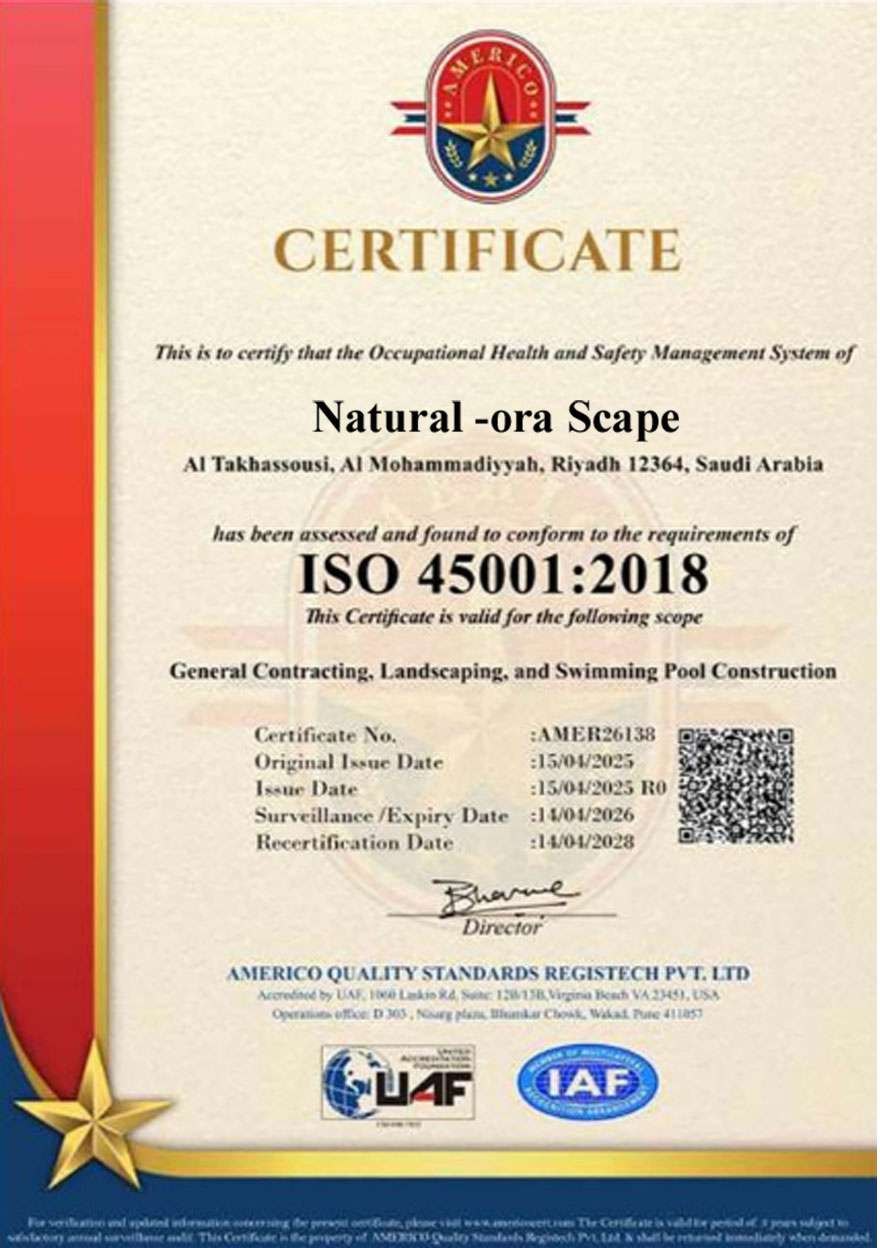 ISO 45001:2018 certificate
