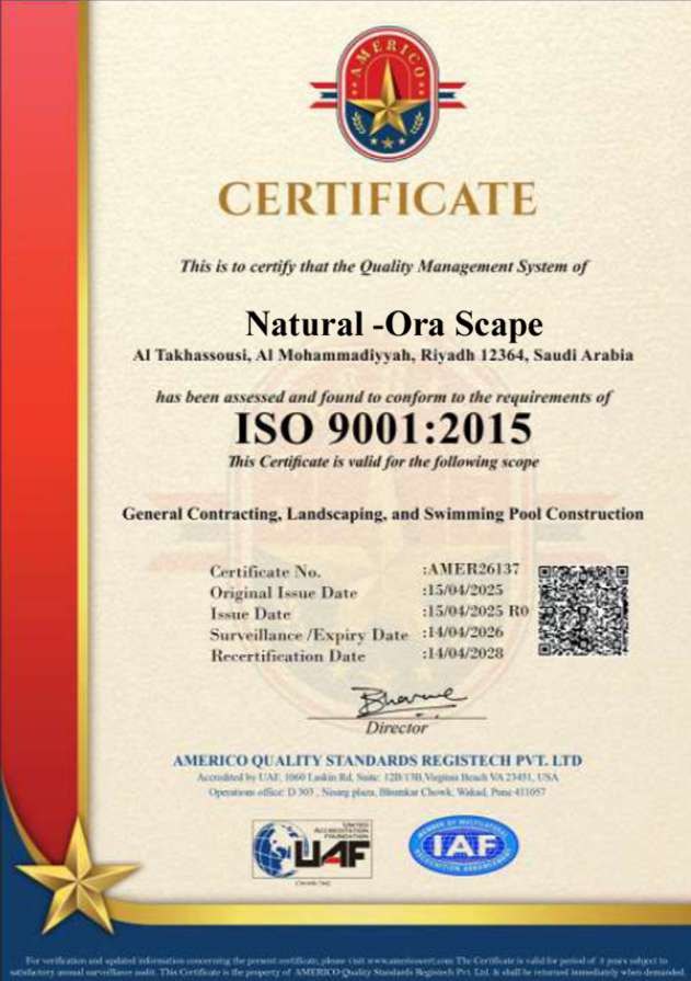 ISO 9001:2015 certificate
